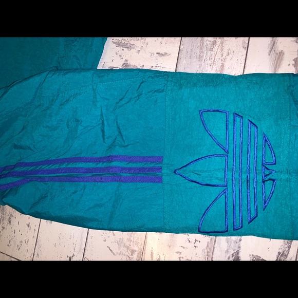Vintage Adidas Windbreaker Men’s L Teal/Royal Blue - Picture 13 of 16